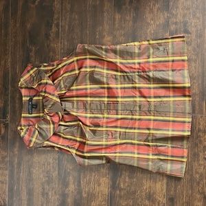 LAFAYETTE 148 plaid ruffle top 6 sleeveless Clarissa button down shirt silk tank